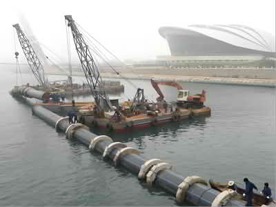HDPE Marine pipe is used in sea wind power