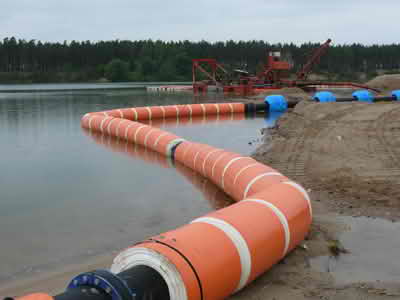  HDPE dredging pipe is used for dredging inland rivers and lakes
 	 